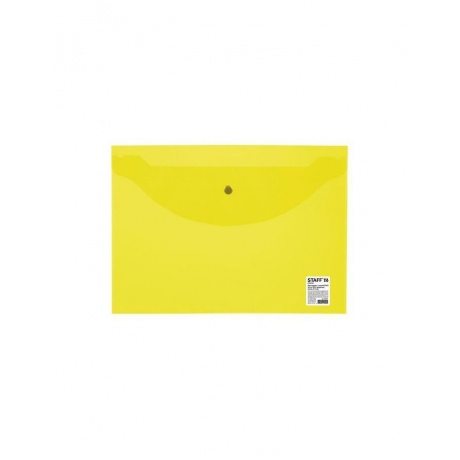 Папка-конверт с кнопкой STAFF, А4, до 100 листов, прозрачная, желтая, 0,12 мм, 226031, (50 шт.) - фото 2