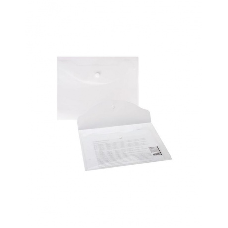 Папка-конверт с кнопкой МАЛОГО ФОРМАТА (240х190 мм), А5, прозрачная, 0,18 мм, BRAUBERG, 227314, (50 шт.) - фото 5