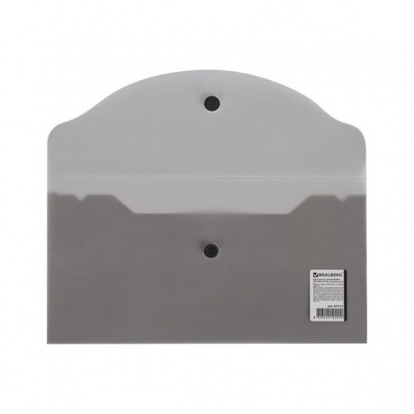 Папка-конверт с кнопкой МАЛОГО ФОРМАТА (250х135 мм), черная, 0,18 мм, BRAUBERG, 227315, (50 шт.) - фото 3