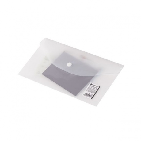Папка-конверт с кнопкой МАЛОГО ФОРМАТА (250х135 мм), прозрачная, 0,18 мм, BRAUBERG, 227316, (50 шт.) - фото 7