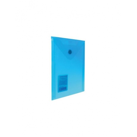 Папка-конверт с кнопкой МАЛОГО ФОРМАТА (105х148 мм), А6, синяя, 0,18 мм, BRAUBERG, 227317, (40 шт.) - фото 1