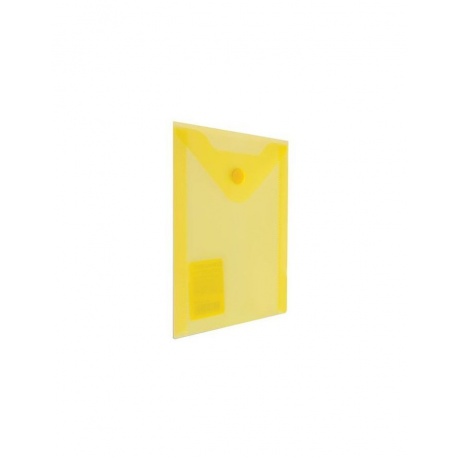 Папка-конверт с кнопкой МАЛОГО ФОРМАТА (105х148 мм), А6, желтая, 0,18 мм, BRAUBERG, 227319, (40 шт.) - фото 1