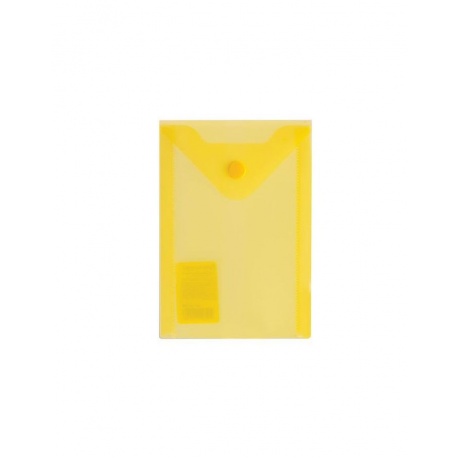 Папка-конверт с кнопкой МАЛОГО ФОРМАТА (105х148 мм), А6, желтая, 0,18 мм, BRAUBERG, 227319, (40 шт.) - фото 2