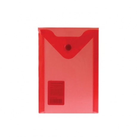 Папка-конверт с кнопкой МАЛОГО ФОРМАТА (105х148 мм), А6, красная, 0,18 мм, BRAUBERG, 227320, (40 шт.) - фото 2