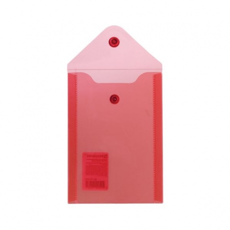 Папка-конверт с кнопкой МАЛОГО ФОРМАТА (105х148 мм), А6, красная, 0,18 мм, BRAUBERG, 227320, (40 шт.) - фото 3