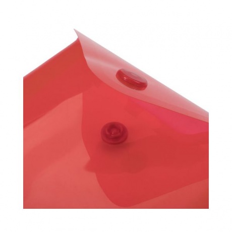 Папка-конверт с кнопкой МАЛОГО ФОРМАТА (105х148 мм), А6, красная, 0,18 мм, BRAUBERG, 227320, (40 шт.) - фото 4