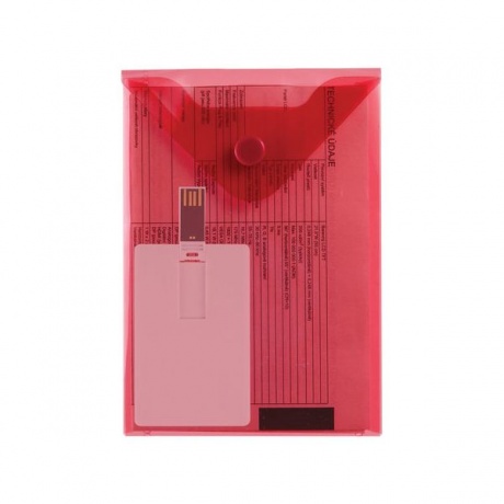 Папка-конверт с кнопкой МАЛОГО ФОРМАТА (105х148 мм), А6, красная, 0,18 мм, BRAUBERG, 227320, (40 шт.) - фото 7