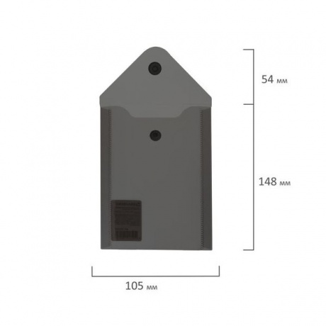 Папка-конверт с кнопкой МАЛОГО ФОРМАТА (105х148 мм), А6, черная, 0,18 мм, BRAUBERG, 227322, (40 шт.) - фото 9