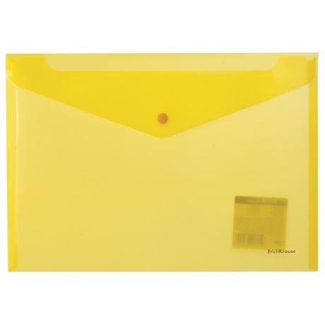 Папка-конверт с кнопкой ERICH KRAUSE Envelope, А4, до 100 листов, тонированная, ассорти, 0,18 мм, 42931 - фото 1