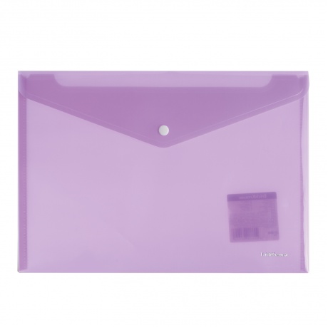 Папка-конверт с кнопкой ERICH KRAUSE Envelope, А4, до 100 листов, тонированная, пастель ассорти, 0,18 мм, 42936 - фото 1