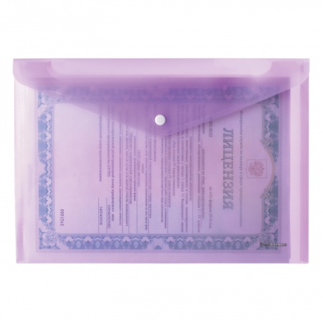 Папка-конверт с кнопкой ERICH KRAUSE Fizzy Vivid, А4, до 100 листов, тонированная, ассорти, 0,14 мм, 44285 - фото 4