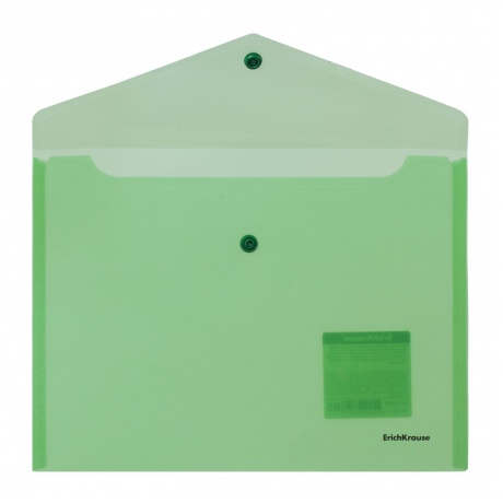 Папка-конверт с кнопкой формат B5 (282х229 мм), прозрачная, ассорти, 0,18 мм, ERICH KRAUSE Classic, 47052 - фото 2