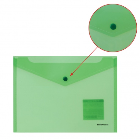 Папка-конверт с кнопкой формат B5 (282х229 мм), прозрачная, ассорти, 0,18 мм, ERICH KRAUSE Classic, 47052 - фото 5
