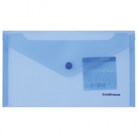 Папка-конверт с кнопкой МАЛОГО ФОРМАТА (203х129 мм), C6, прозрачная, ассорти, 0,18 мм, ERICH KRAUSE Classic, 47054 - фото 3