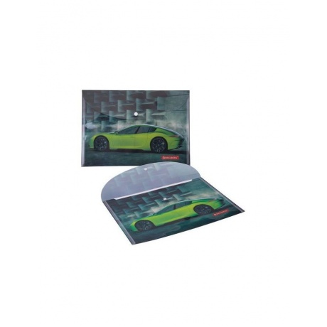 228043, (цена за 12 шт.) Папка-конверт с кнопкой BRAUBERG SPORT CAR, А4, 160 мкм, до 100 листов, цветная печать - фото 6