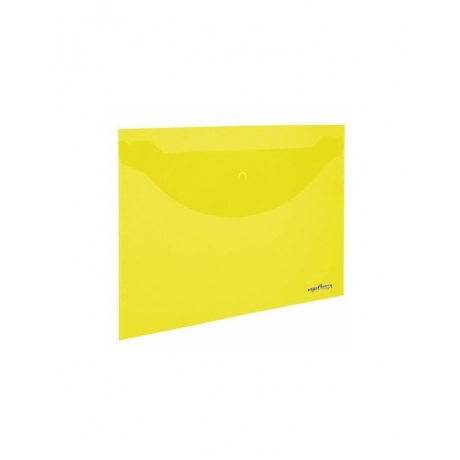 228668, (цена за 30 шт.) Папка-конверт с кнопкой ЮНЛАНДИЯ, А4, до 100 листов, прозрачная, желтая, 0,18 мм - фото 1