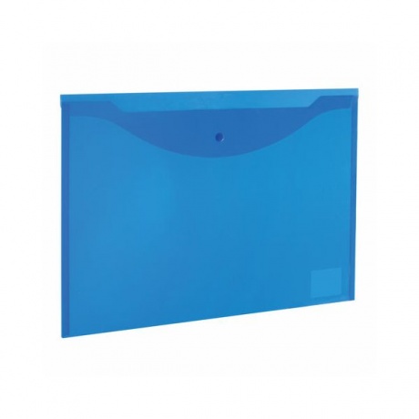 228666, (цена за 20 шт.) Папка-конверт с кнопкой БОЛЬШОГО ФОРМАТА (300х430 мм), А3, прозрачная, синяя, 0,15 мм, STAFF - фото 1