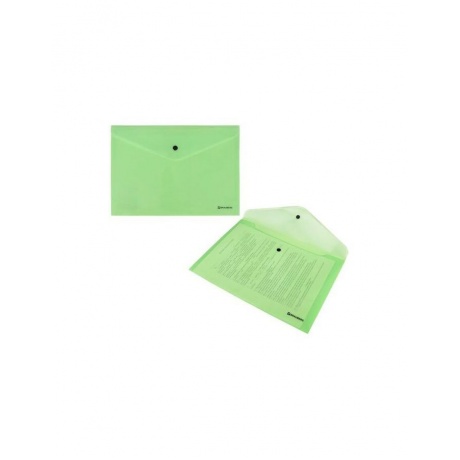 270477, Папка-конверт с кнопкой BRAUBERG Pastel, А4, до 100 листов, непрозрачная, мятная, 0,18 мм, 270477 - фото 5