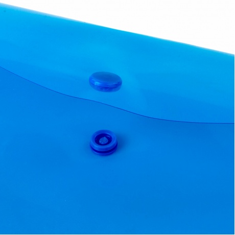 270466, (цена за 10 шт.) Папка-конверт с кнопкой МАЛОГО ФОРМАТА (240х190 мм), А5, прозрачная, синяя, 0,15 мм, STAFF, 270466 - фото 4