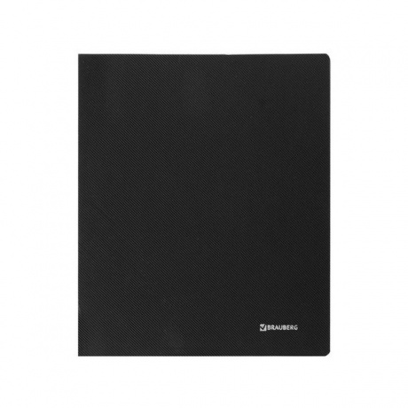 Папка на 4 кольцах BRAUBERG Диагональ, 40 мм, черная, до 300 листов, 0,9 мм, 221349 - фото 2