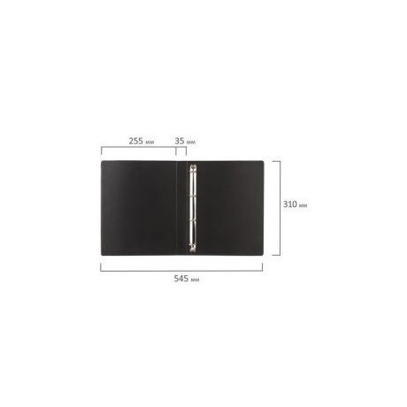 Папка на 4 кольцах BRAUBERG, 35 мм, картон/ПВХ, черная, до 180 листов (удвоенный срок службы), 221483 - фото 8
