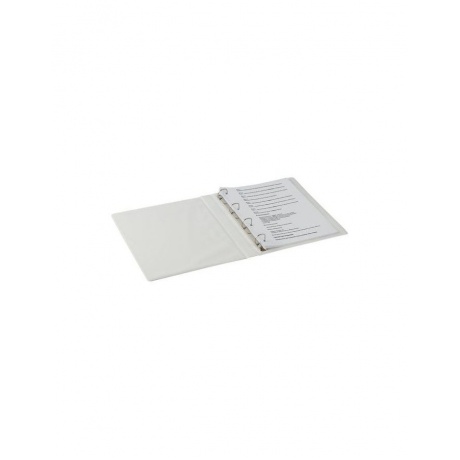 Папка на 4 кольцах с передним прозрачным карманом BRAUBERG, 35 мм, картон/ПВХ, белая, до 180 листов, 221486 - фото 7