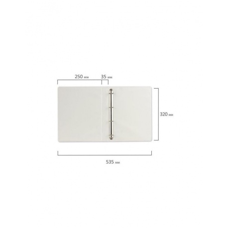 Папка на 4 кольцах с передним прозрачным карманом BRAUBERG, 35 мм, картон/ПВХ, белая, до 180 листов, 221486 - фото 8