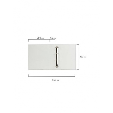 Папка на 4 кольцах с передним прозрачным карманом BRAUBERG, 65 мм, картон/ПВХ, белая, до 400 листов, 221487 - фото 8