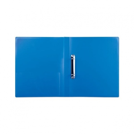 Папка на 2 кольцах БЮРОКРАТ, 27 мм, внутренний карман, синяя, до 150 листов, 0,7 мм, 0827/2Rblu - фото 2