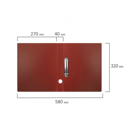 Папка на 2 кольцах STAFF, 40 мм, красная, до 250 листов, 0,5 мм, 225722, (10 шт.) - фото 9
