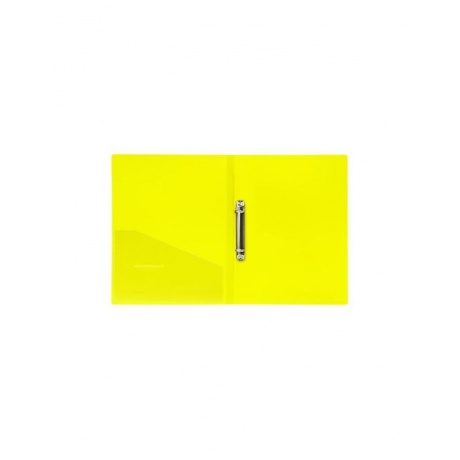 Папка на 2 кольцах BRAUBERG Neon, 25 мм, внутренний карман, неоновая, желтая, до 170 листов, 0,7 мм, 227457, (6 шт.) - фото 3