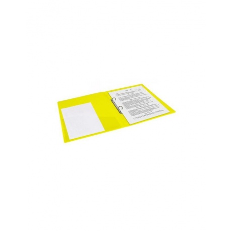 Папка на 2 кольцах BRAUBERG Neon, 25 мм, внутренний карман, неоновая, желтая, до 170 листов, 0,7 мм, 227457, (6 шт.) - фото 6