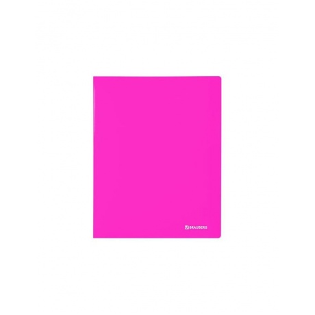 Папка на 2 кольцах BRAUBERG Neon, 25 мм, внутренний карман, неоновая розовая, до 170 листов, 0,7 мм, 227458, (6 шт.) - фото 2
