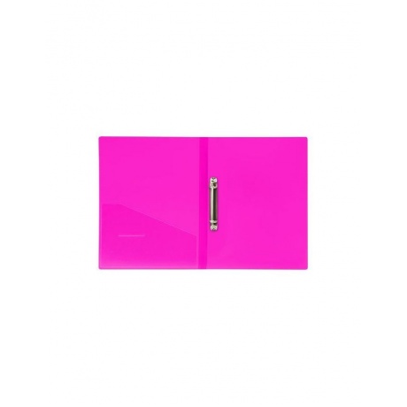 Папка на 2 кольцах BRAUBERG Neon, 25 мм, внутренний карман, неоновая розовая, до 170 листов, 0,7 мм, 227458, (6 шт.) - фото 3