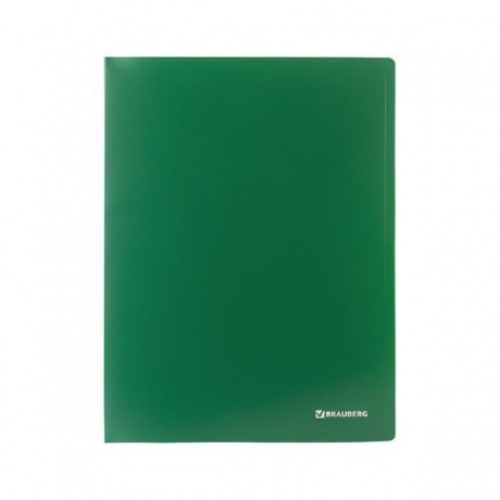 Папка на 2 кольцах BRAUBERG Office, 25 мм, зеленая, до 170 листов, 0,5 мм, 227497, (10 шт.) - фото 2