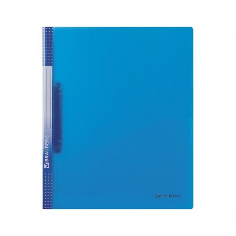 Папка на 2 кольцах BRAUBERG Диагональ, 25 мм, внутренний карман, тонированная синяя, до 170 листов, 0,7 мм, 227504 - фото 2