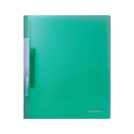 Папка на 2 кольцах BRAUBERG Диагональ, 25 мм, внутренний карман, тонированная зеленая, до 170 листов, 0,7 мм, 227505 - фото 2