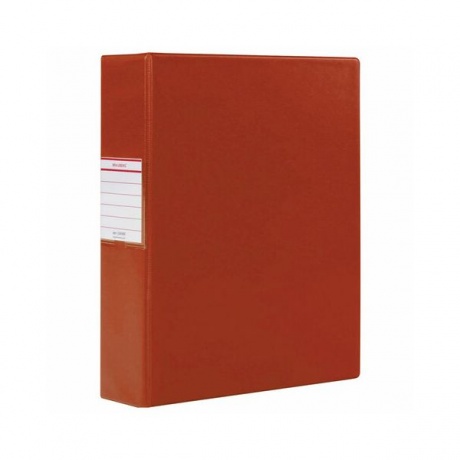 Папка на 2 кольцах BRAUBERG, картон/ПВХ, 75мм, красная, до 500 листов (удвоенный срок службы - фото 1