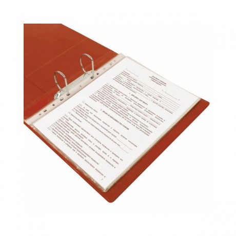 Папка на 2 кольцах BRAUBERG, картон/ПВХ, 75мм, красная, до 500 листов (удвоенный срок службы - фото 9