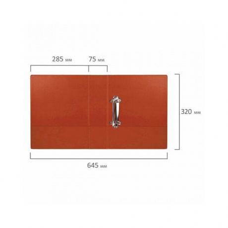 Папка на 2 кольцах BRAUBERG, картон/ПВХ, 75мм, красная, до 500 листов (удвоенный срок службы - фото 10