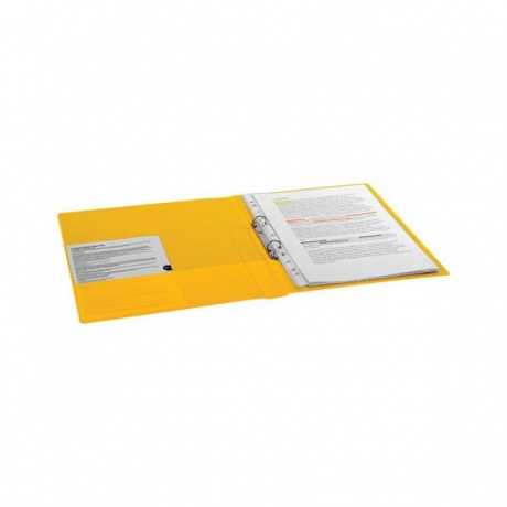 Папка на 2 кольцах BRAUBERG, картон/ПВХ, 35мм, желтая, до 180 листов (удвоенный срок службы) - фото 7