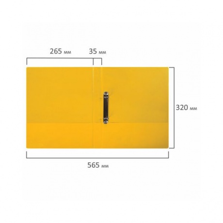 Папка на 2 кольцах BRAUBERG, картон/ПВХ, 35мм, желтая, до 180 листов (удвоенный срок службы) - фото 8