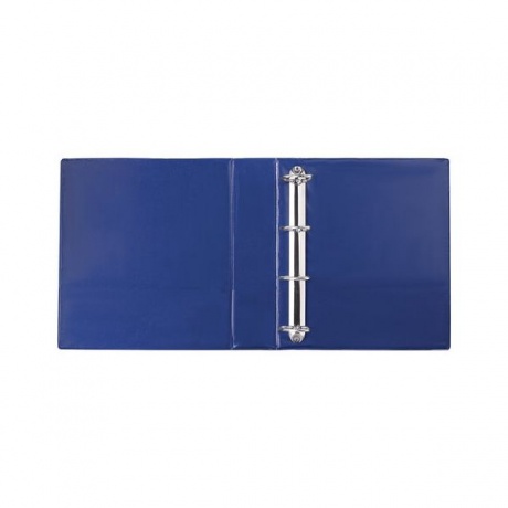 Папка на 4 кольцах с передним прозрачным карманом BRAUBERG, картон/ПВХ, 75мм, синяя, до 500л - фото 3