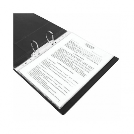 Папка на 2 кольцах BRAUBERG, картон/ПВХ, 75мм, черная, до 500 листов (удвоенный срок службы) - фото 9