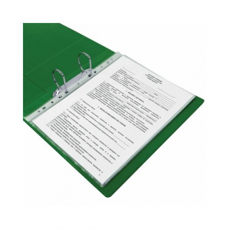 Папка на 2 кольцах BRAUBERG, картон/ПВХ, 75мм, зеленая, до 500 листов (удвоенный срок службы - фото 8