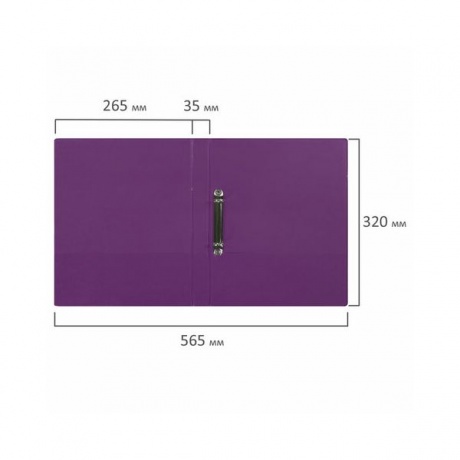 Папка на 2 кольцах BRAUBERG, картон/ПВХ, 35мм, фиолет., до 180 листов (удвоенный срок службы - фото 8