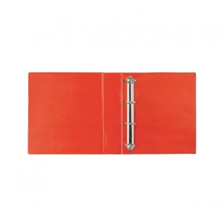 Папка на 4 кольцах с передним прозрачным карманом BRAUBERG, картон/ПВХ, 75мм, красная,до 500 - фото 3