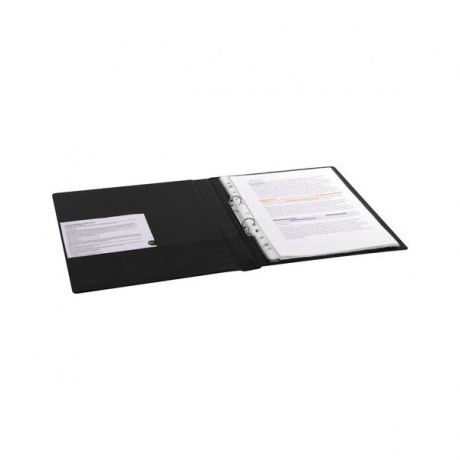 Папка на 2 кольцах BRAUBERG, картон/ПВХ, 35мм, черная, до 180 листов (удвоенный срок службы) - фото 7