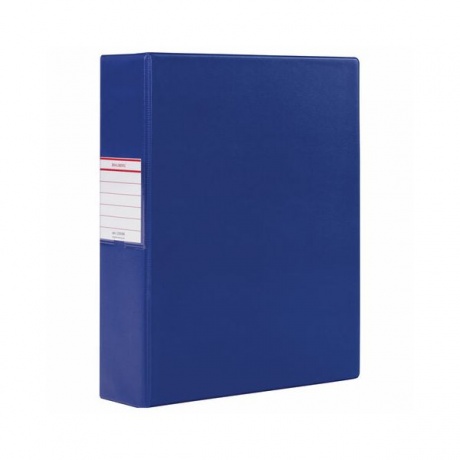 Папка на 2 кольцах BRAUBERG, картон/ПВХ, 75мм, синяя, до 500 листов (удвоенный срок службы) - фото 1