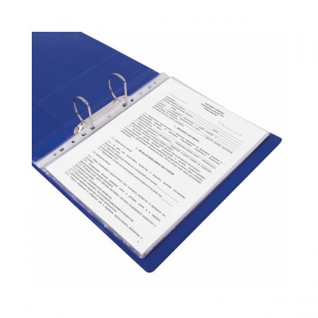 Папка на 2 кольцах BRAUBERG, картон/ПВХ, 75мм, синяя, до 500 листов (удвоенный срок службы) - фото 9